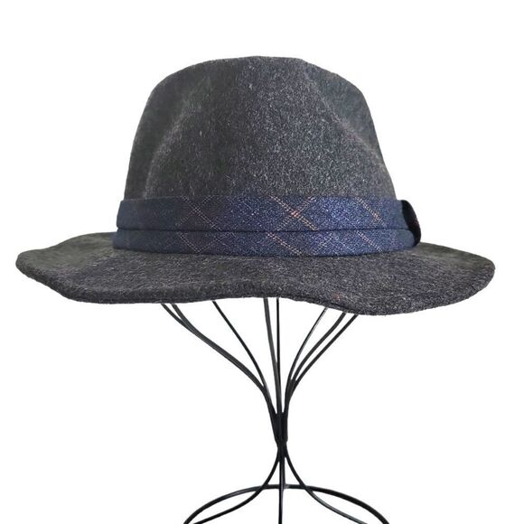 Free Authority Wool Blend Fedora Mens Dark Gray Small Medium - Picture 3 of 9